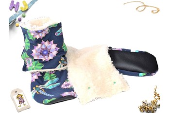 Sherpa Lined Booties in Dragon Jewels